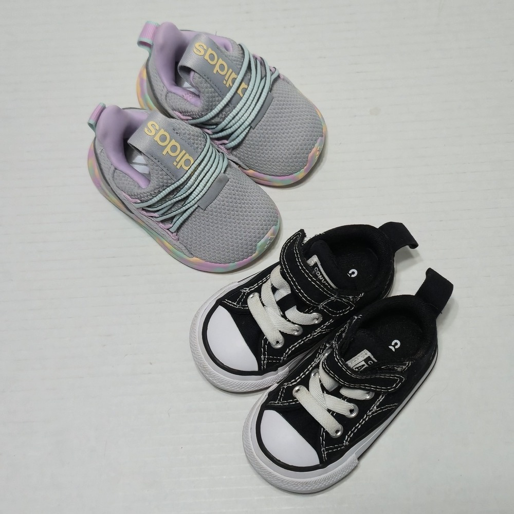 Adidas Lite Racer Adapt 7.0 Gray Multi Converse Chuck Taylor Black Shoes Lot 4C